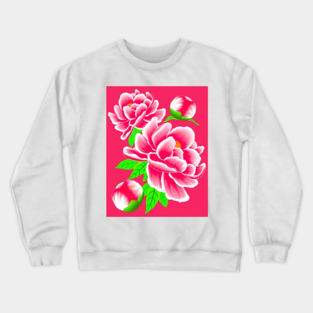 Prosperous Peony Crewneck Sweatshirt by Glitteringworld